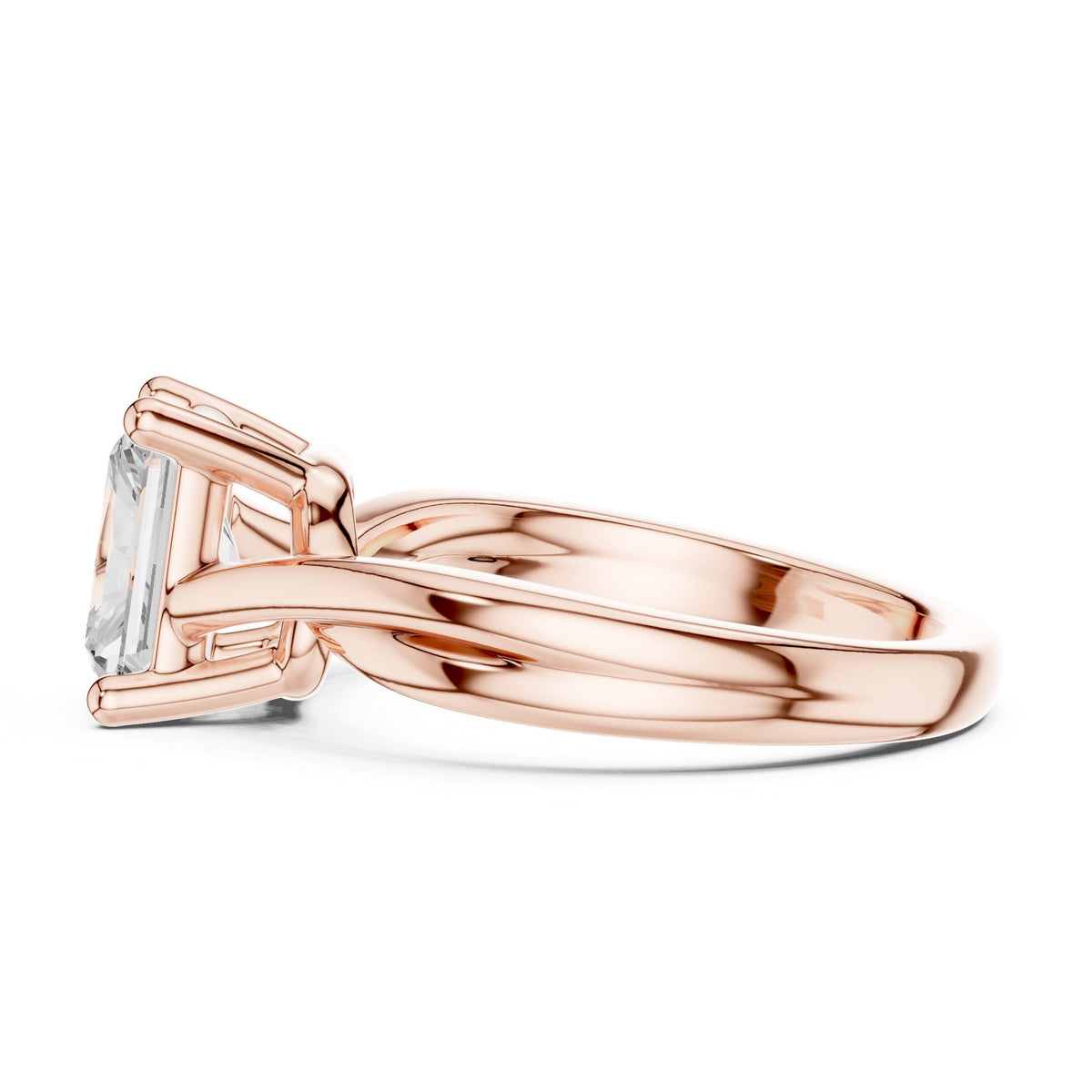 Emerald Twist Lab Grown Diamond Engagement Ring