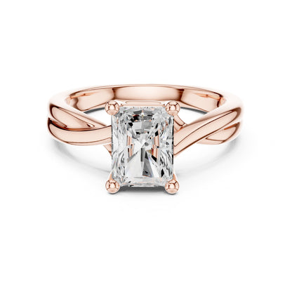 Emerald Twist Lab Grown Diamond Engagement Ring