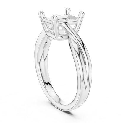 Emerald Twist Lab Grown Diamond Engagement Ring