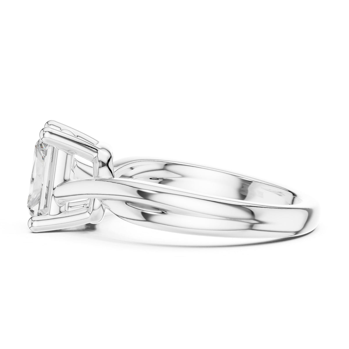 Emerald Twist Lab Grown Diamond Engagement Ring