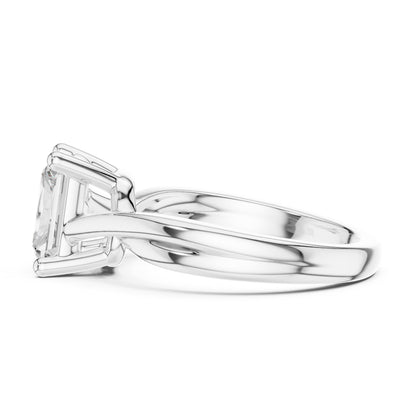 Emerald Twist Lab Grown Diamond Engagement Ring
