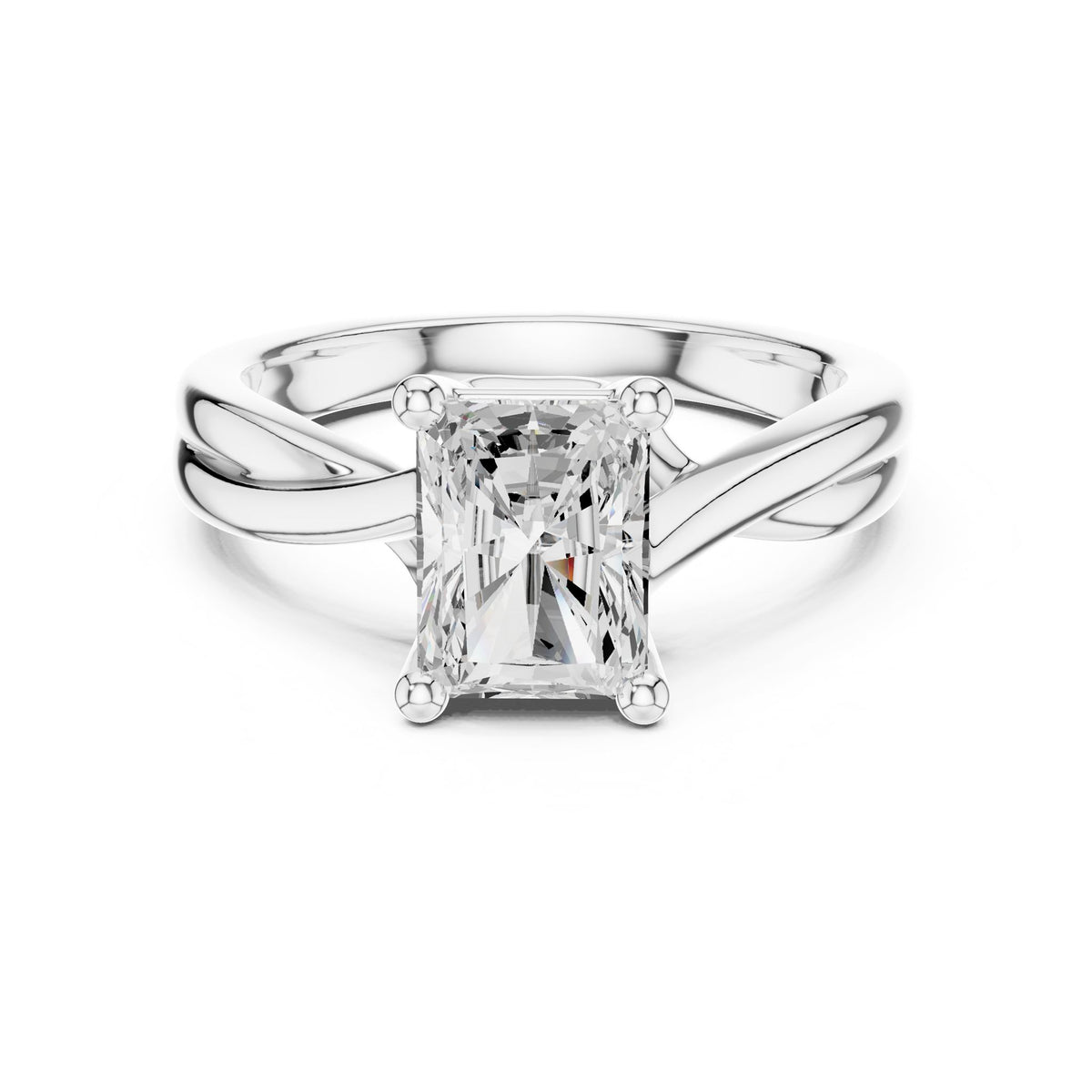 Emerald Twist Lab Grown Diamond Engagement Ring