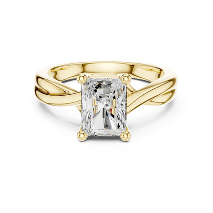 Emerald Twist Lab Grown Diamond Engagement Ring