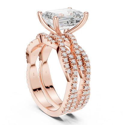 Emerald Twist Lab Grown Diamond Engagement Ring