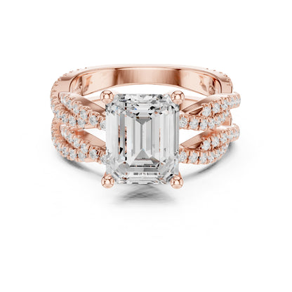 Emerald Twist Lab Grown Diamond Engagement Ring
