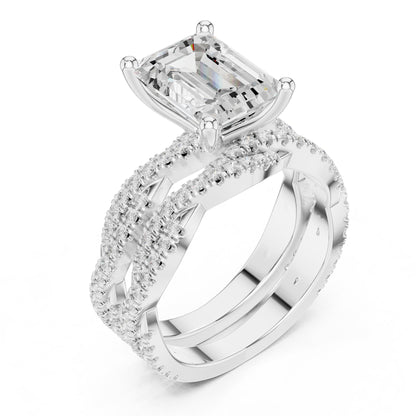 Emerald Twist Lab Grown Diamond Engagement Ring