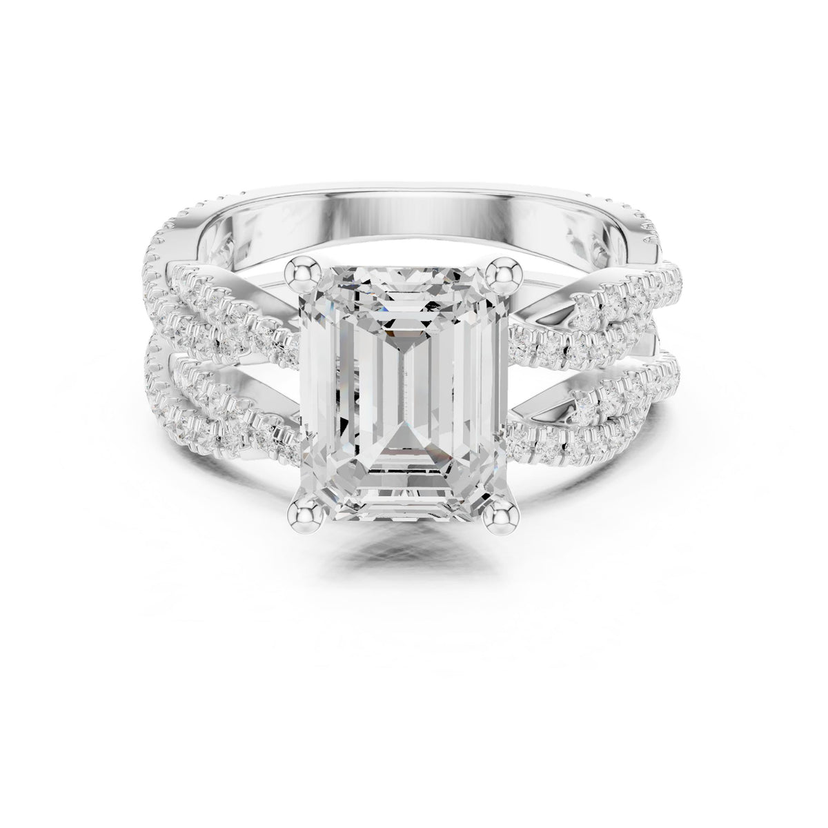 Emerald Twist Lab Grown Diamond Engagement Ring