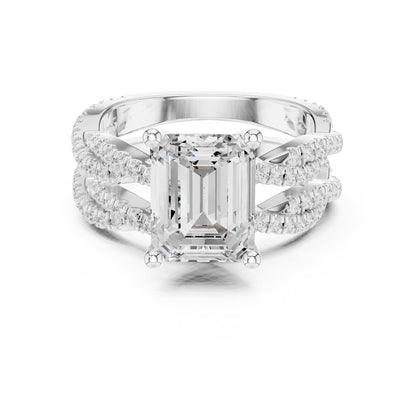 Emerald Twist Lab Grown Diamond Engagement Ring