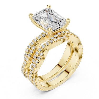 Emerald Twist Lab Grown Diamond Engagement Ring