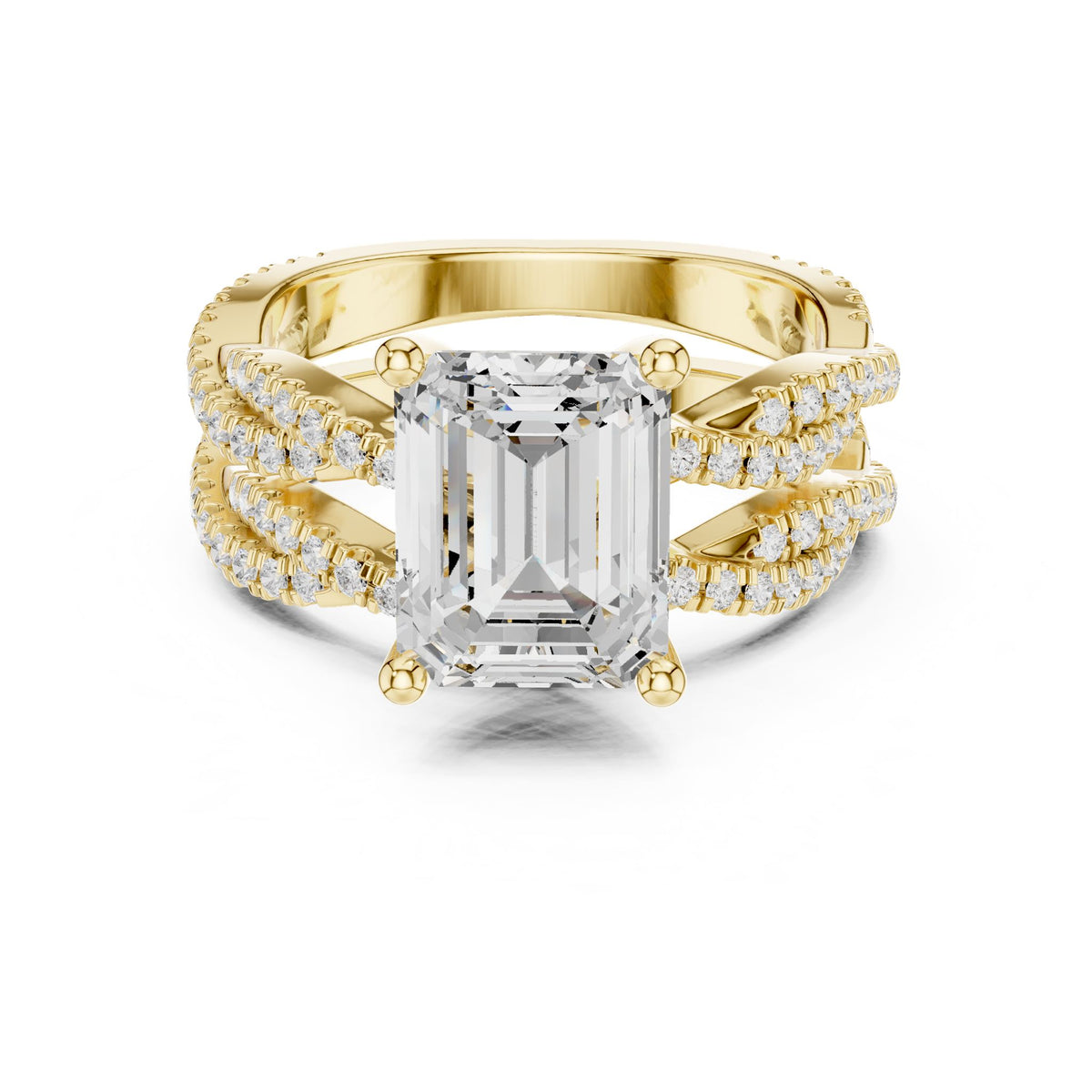 Emerald Twist Lab Grown Diamond Engagement Ring