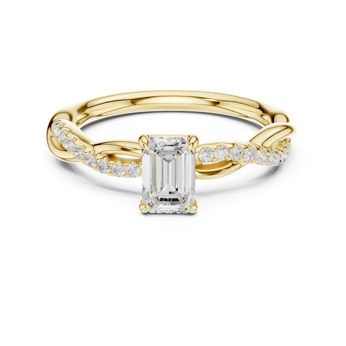 Emerald Twist Lab Grown Diamond Engagement Ring