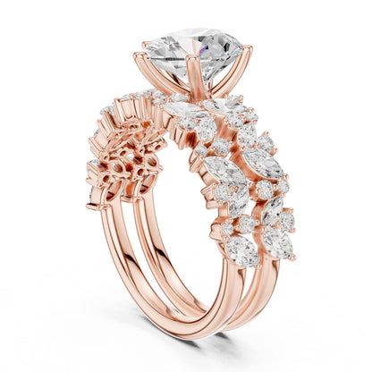 Heart Accented Lab Grown Diamond Engagement Ring