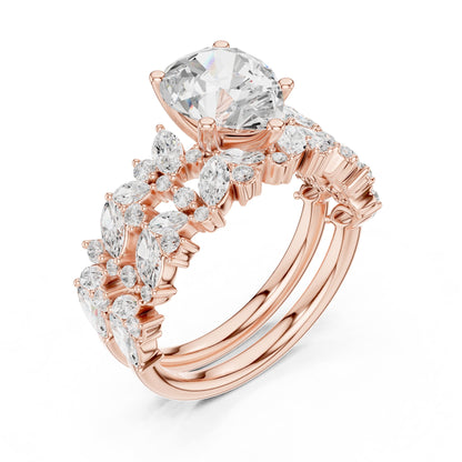 Heart Accented Lab Grown Diamond Engagement Ring