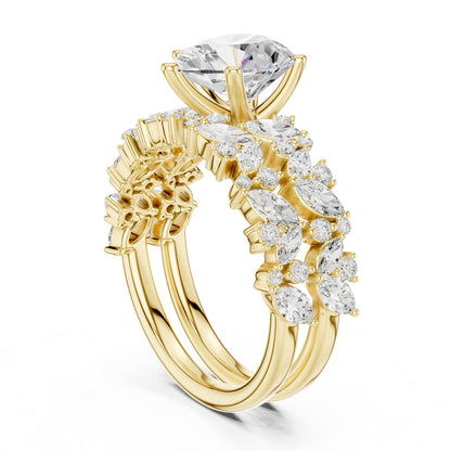 Heart Accented Lab Grown Diamond Engagement Ring