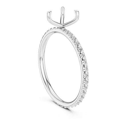 Heart Accented Lab Grown Diamond Engagement Ring