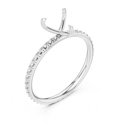 Heart Accented Lab Grown Diamond Engagement Ring