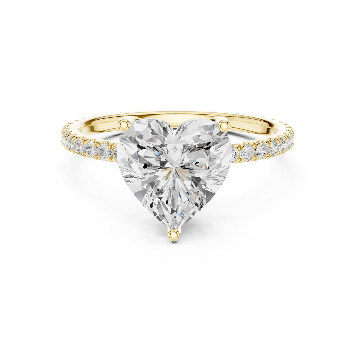 Heart Accented Lab Grown Diamond Engagement Ring