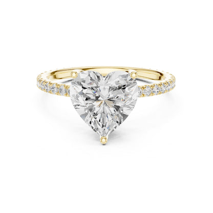 Heart Accented Lab Grown Diamond Engagement Ring