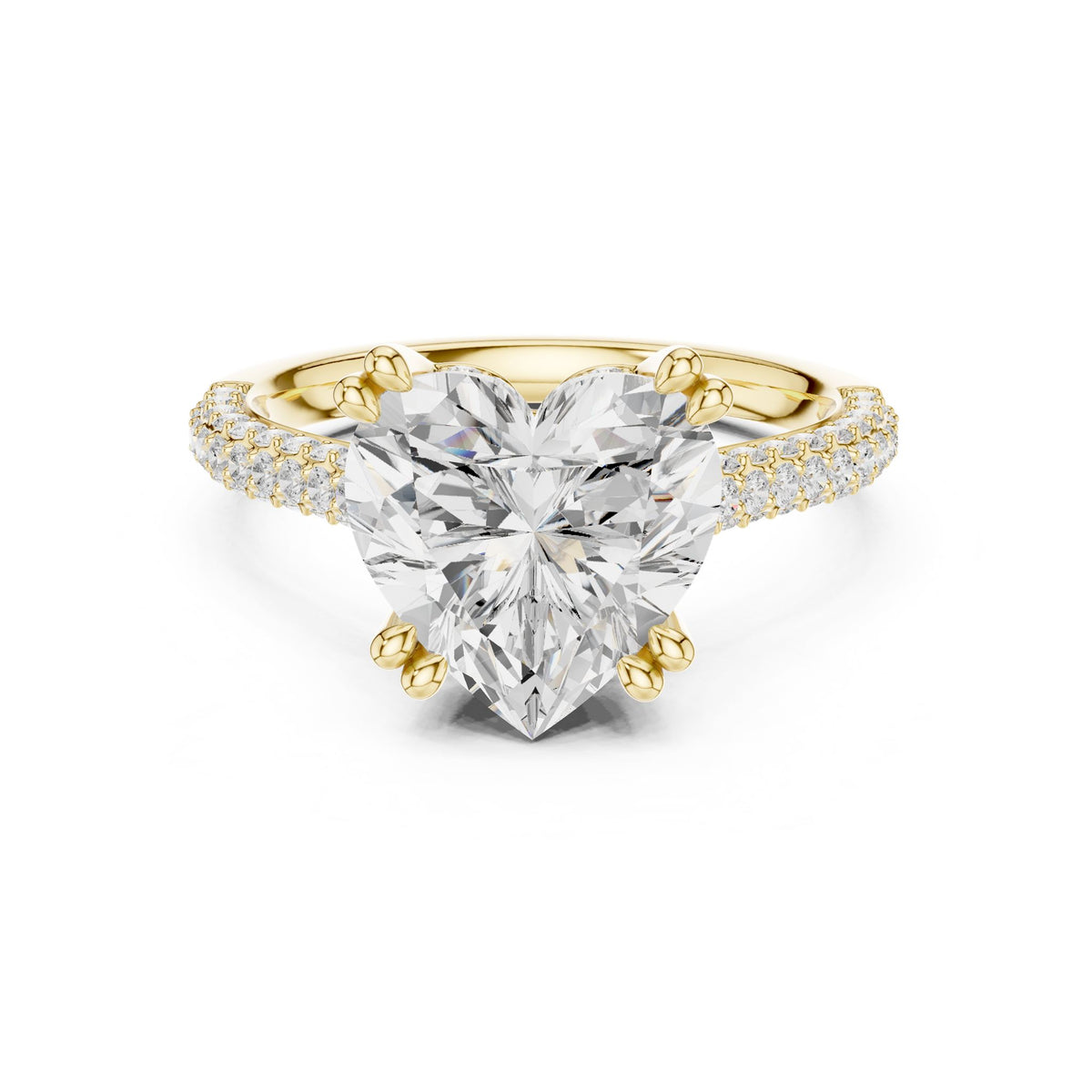 Heart Accented Lab Grown Diamond Engagement Ring