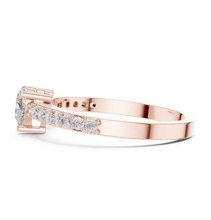 Heart Accented Lab Grown Diamond Engagement Ring
