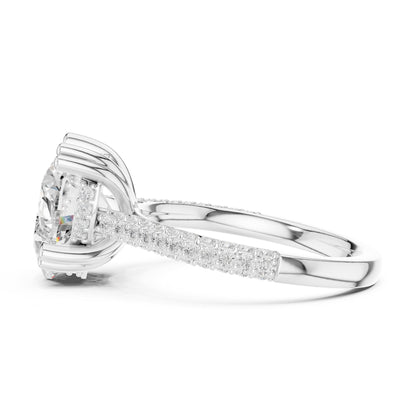 Heart Accented Lab Grown Diamond Engagement Ring