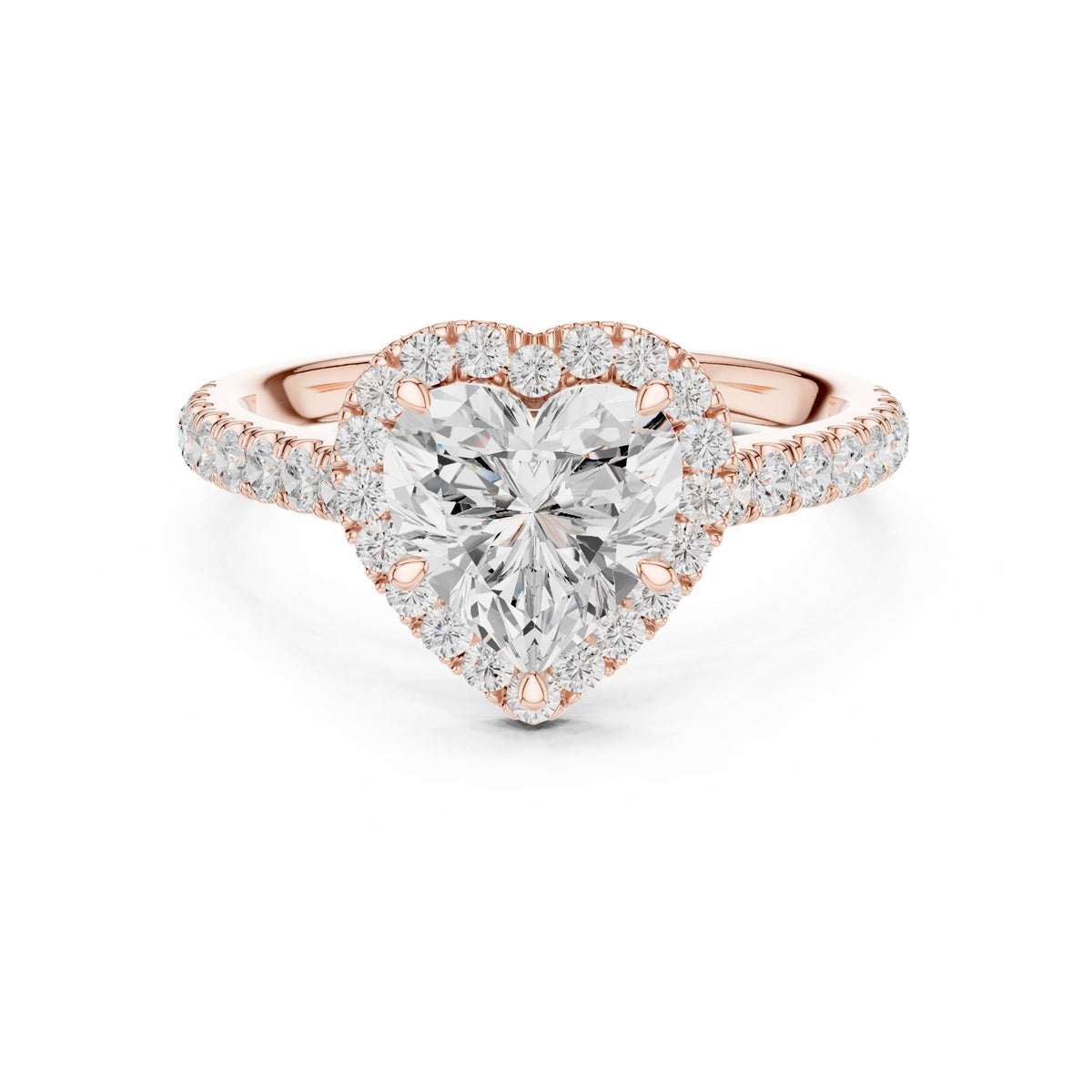 Heart Halo Lab Grown Diamond Engagement Ring