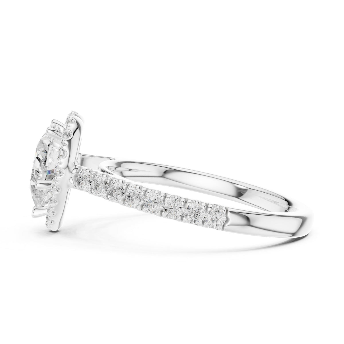 Heart Halo Lab Grown Diamond Engagement Ring