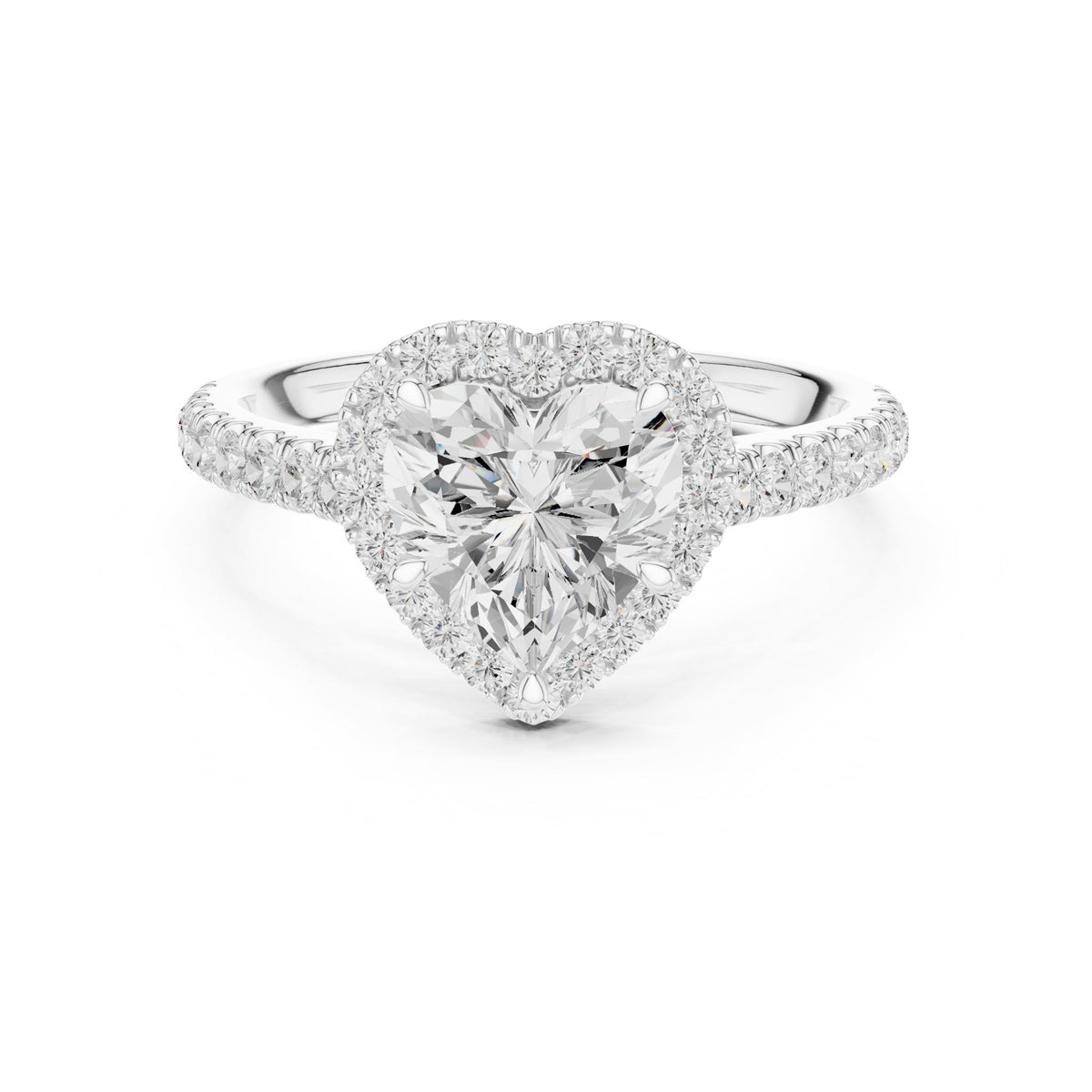 Heart Halo Lab Grown Diamond Engagement Ring