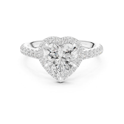 Heart Halo Lab Grown Diamond Engagement Ring