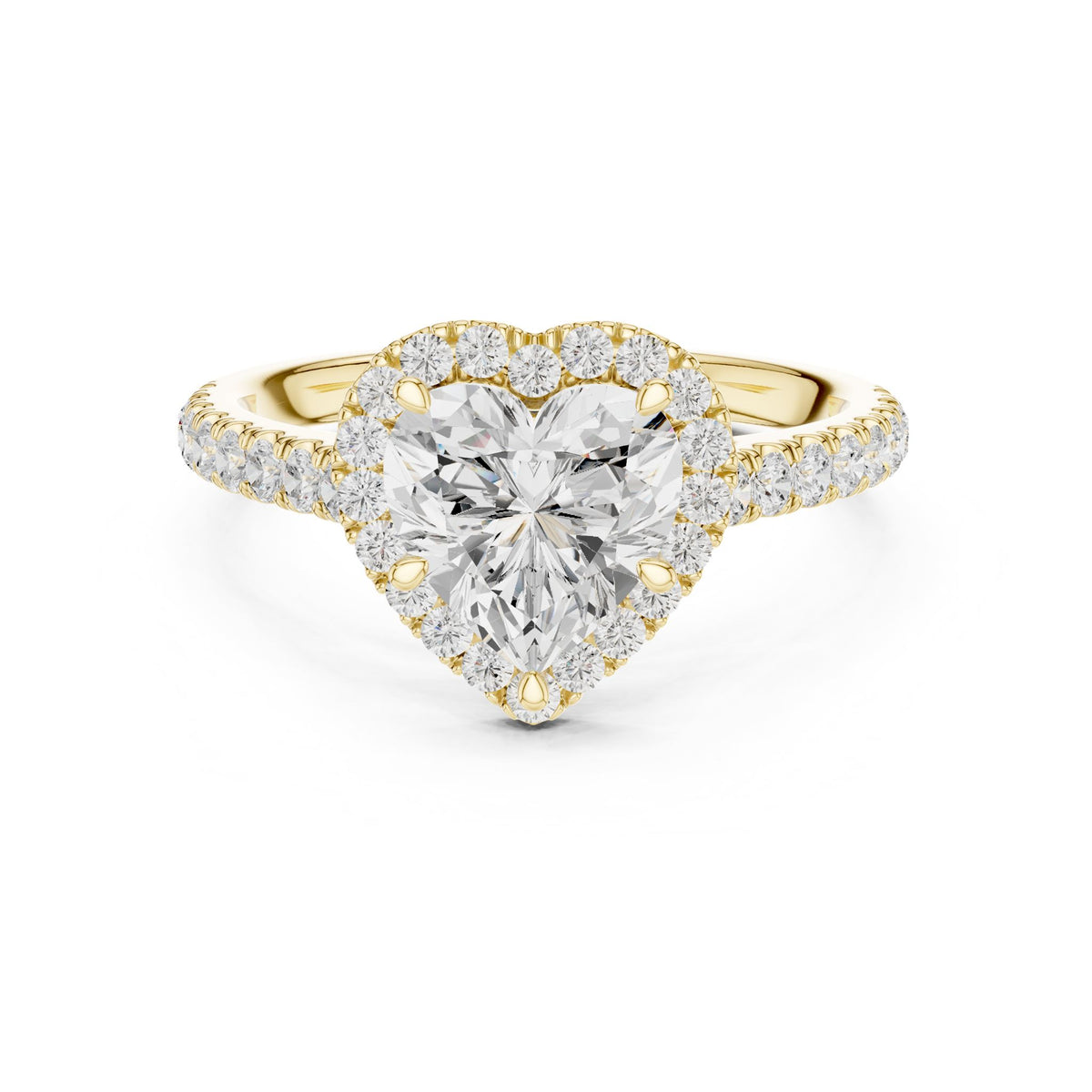 Heart Halo Lab Grown Diamond Engagement Ring