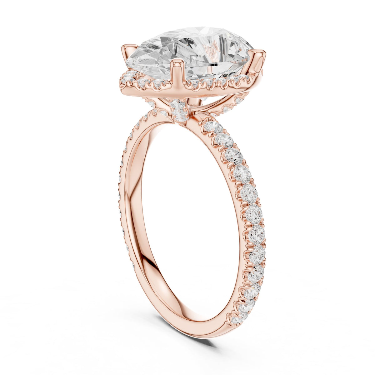 Heart Halo Lab Grown Diamond Engagement Ring