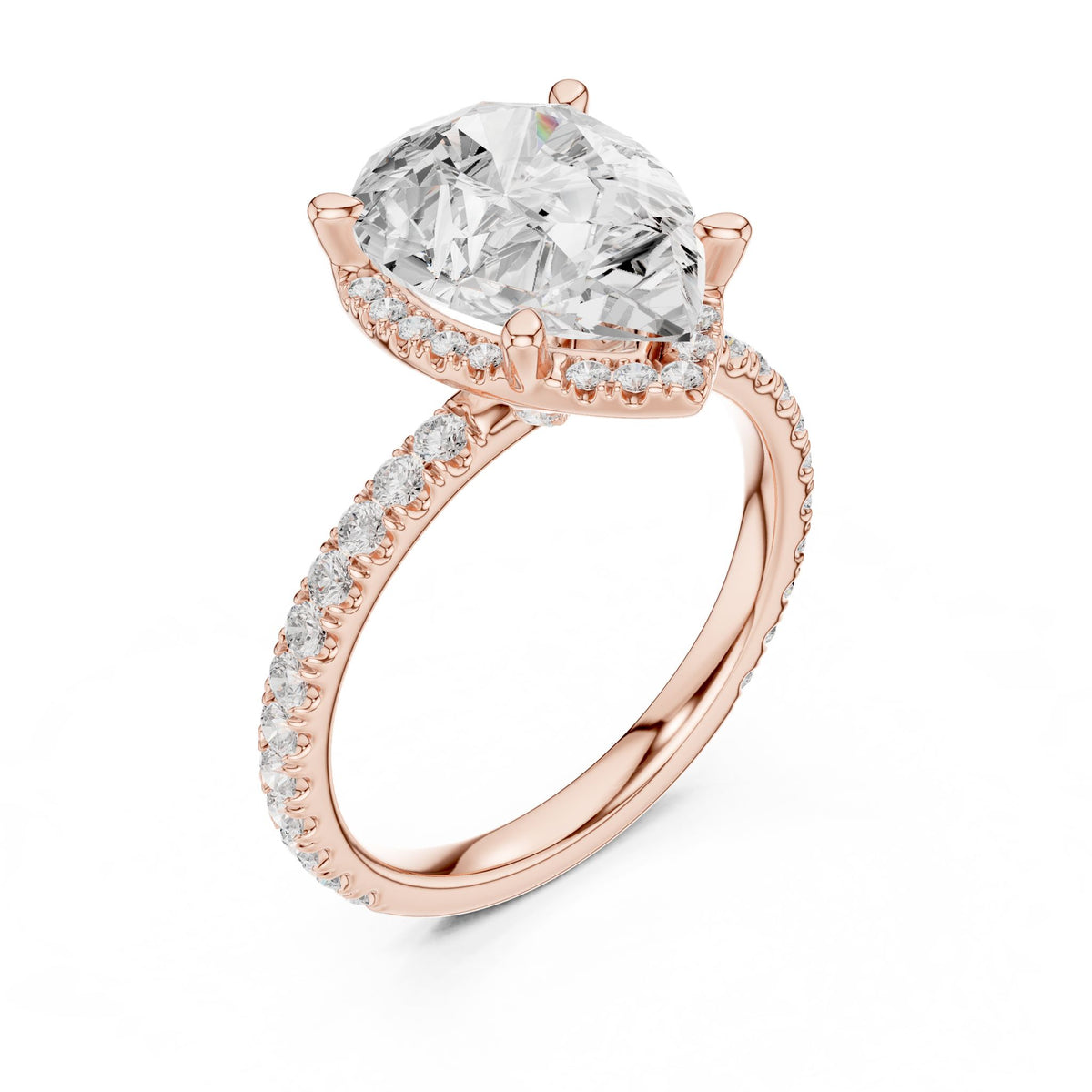 Heart Halo Lab Grown Diamond Engagement Ring