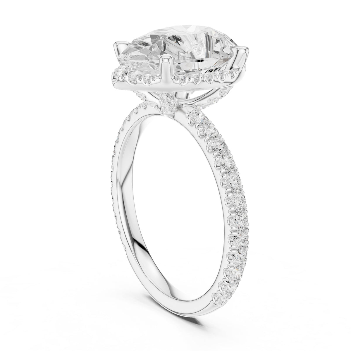 Heart Halo Lab Grown Diamond Engagement Ring
