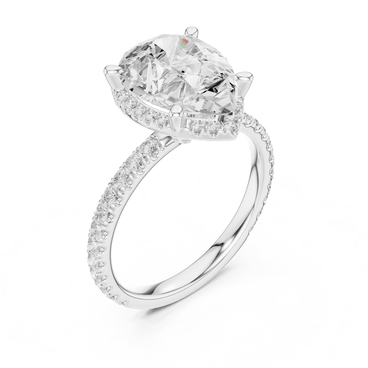 Heart Halo Lab Grown Diamond Engagement Ring