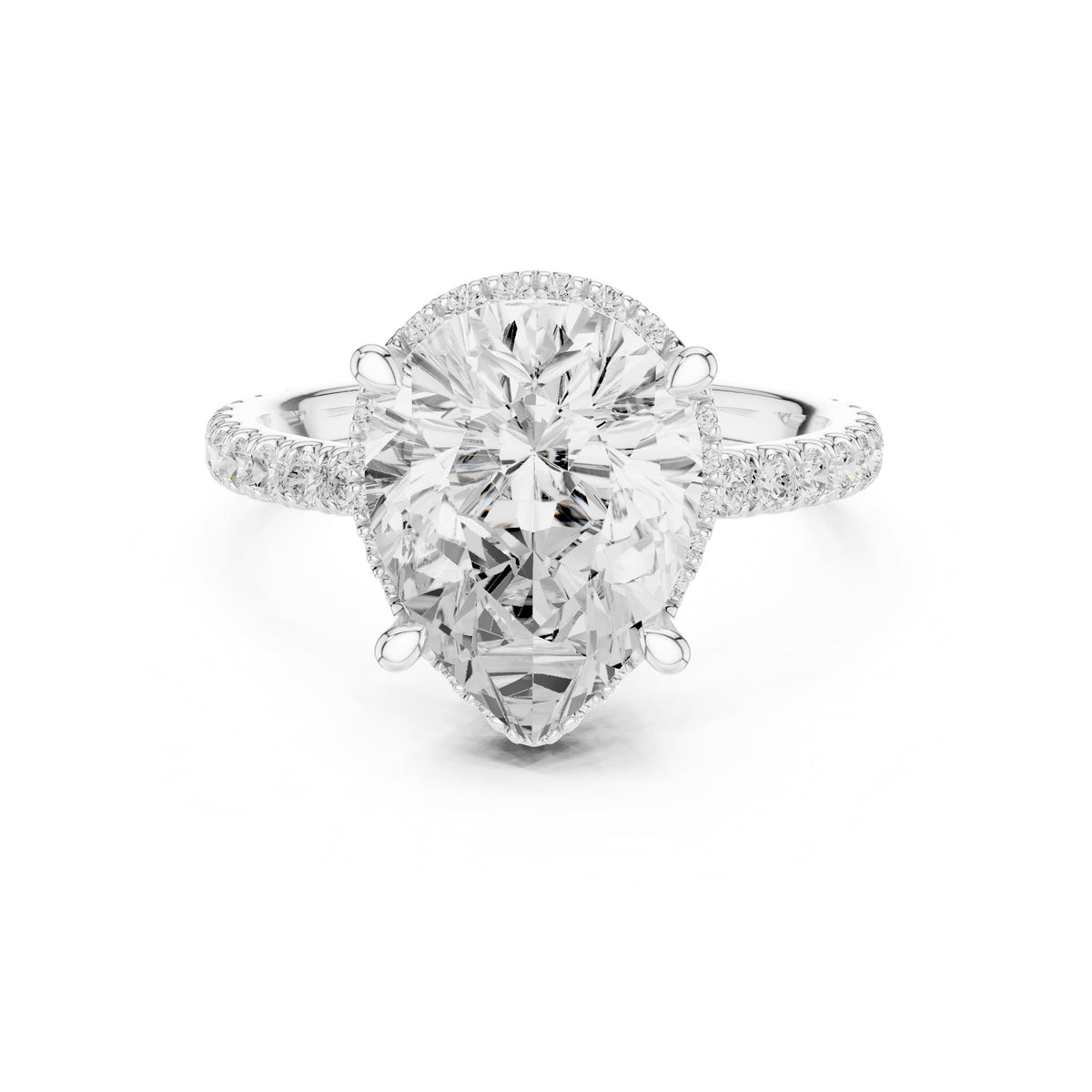 Heart Halo Lab Grown Diamond Engagement Ring