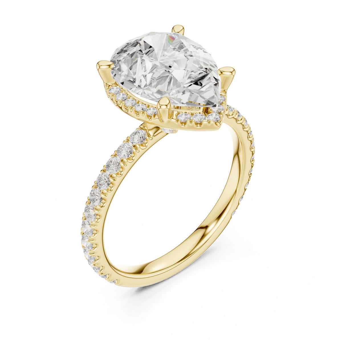 Heart Halo Lab Grown Diamond Engagement Ring