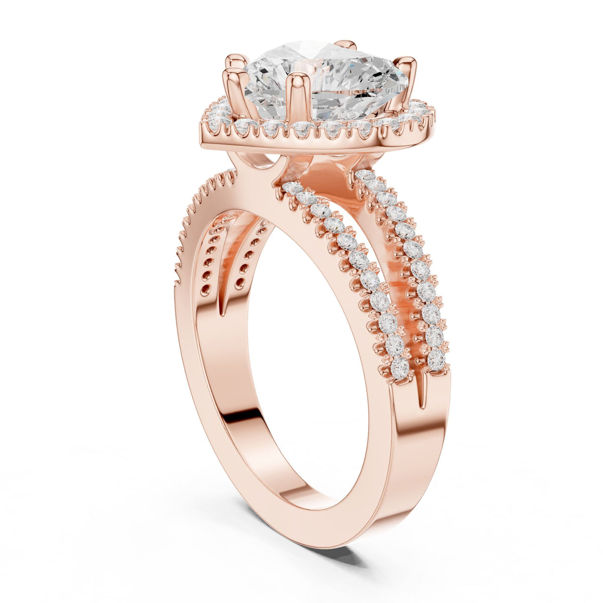Heart Halo Lab Grown Diamond Engagement Ring