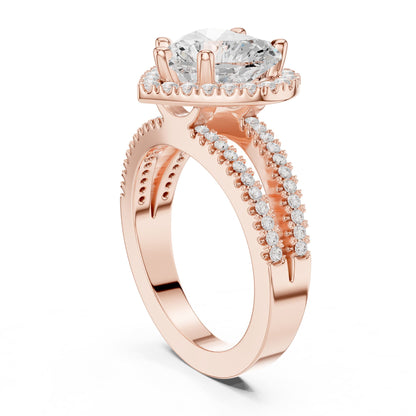Heart Halo Lab Grown Diamond Engagement Ring