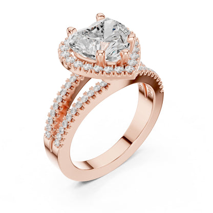 Heart Halo Lab Grown Diamond Engagement Ring