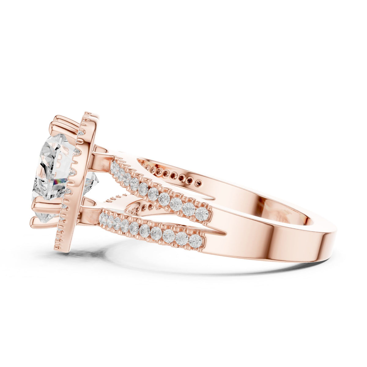 Heart Halo Lab Grown Diamond Engagement Ring