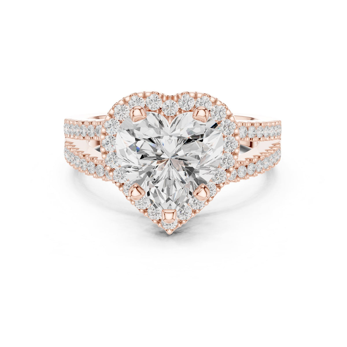 Heart Halo Lab Grown Diamond Engagement Ring