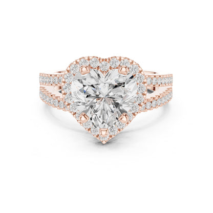 Heart Halo Lab Grown Diamond Engagement Ring