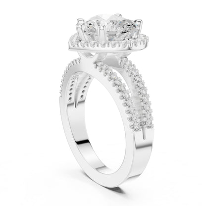 Heart Halo Lab Grown Diamond Engagement Ring