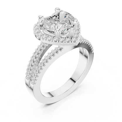 Heart Halo Lab Grown Diamond Engagement Ring