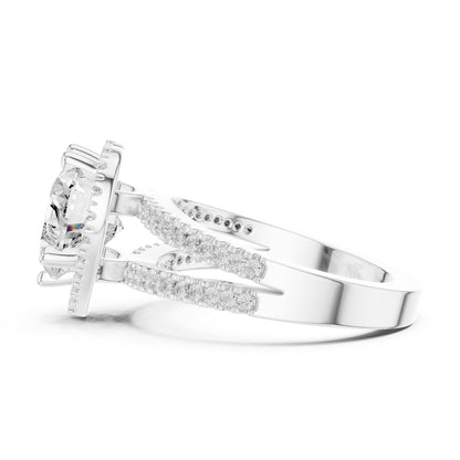 Heart Halo Lab Grown Diamond Engagement Ring