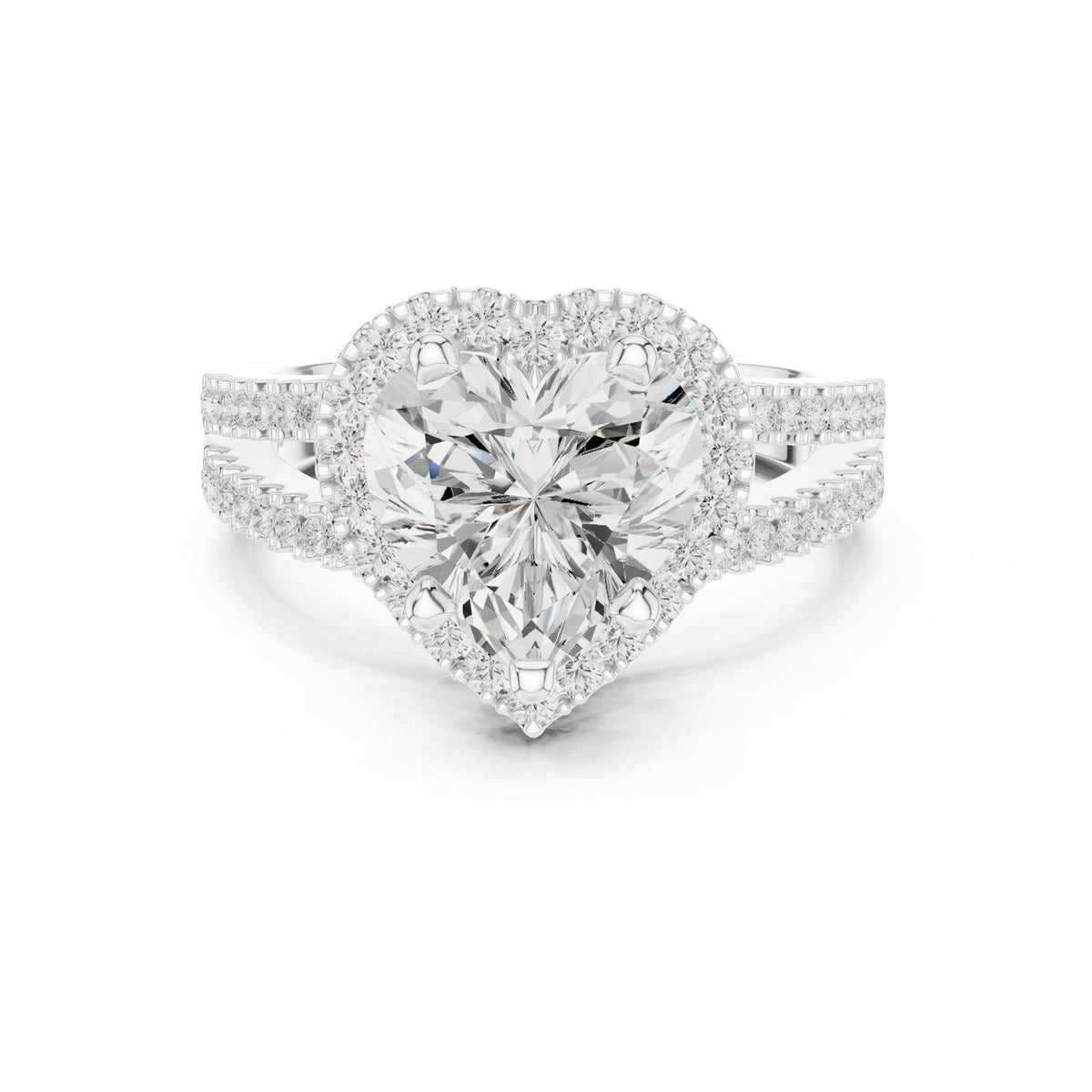 Heart Halo Lab Grown Diamond Engagement Ring