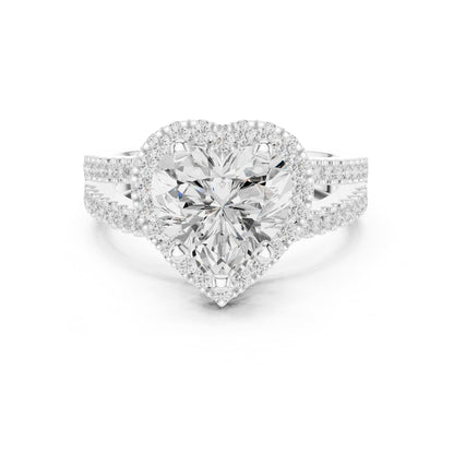 Heart Halo Lab Grown Diamond Engagement Ring