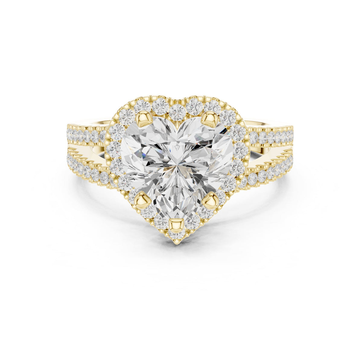 Heart Halo Lab Grown Diamond Engagement Ring