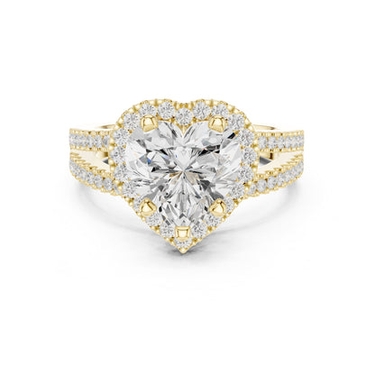 Heart Halo Lab Grown Diamond Engagement Ring