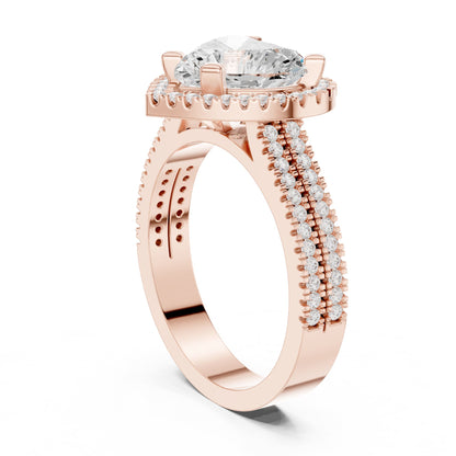 Heart Halo Lab Grown Diamond Engagement Ring